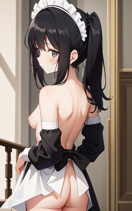 【黒髪メイド 〜ヌード編〜】美少女イラスト集【86枚】