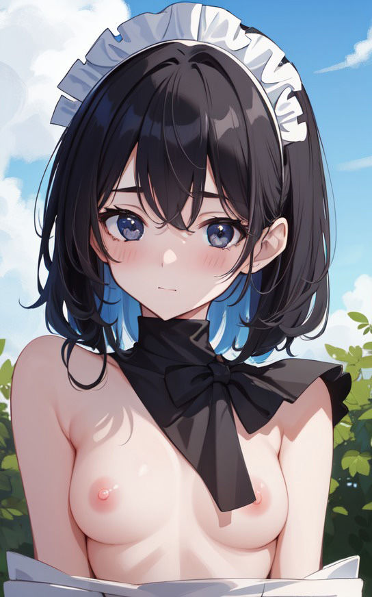 【黒髪メイド 〜ヌード編〜】美少女イラスト集【86枚】