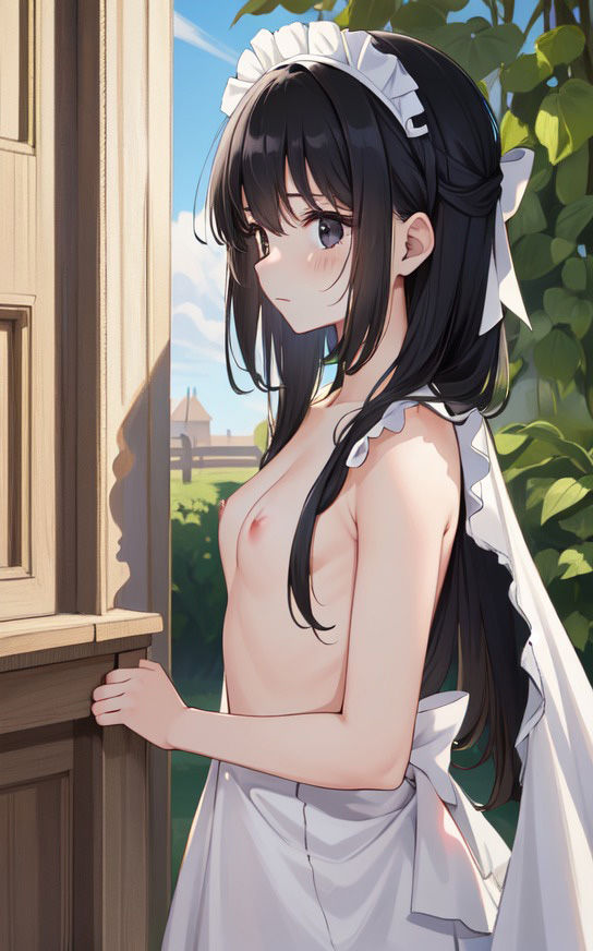 【黒髪メイド 〜ヌード編〜】美少女イラスト集【86枚】