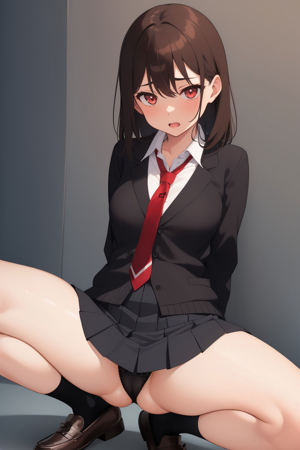 黒髪JKのしゃがみパンチラコレクション