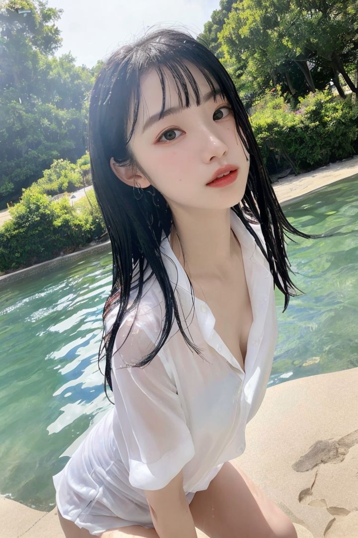 びちょびちょ透け透け美女 Part1