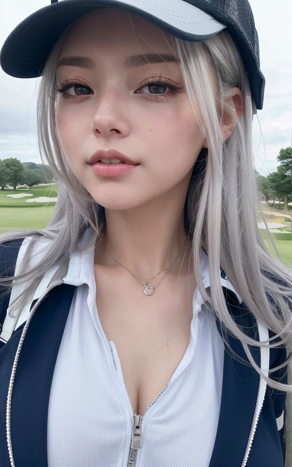 ゴルフコンペで淫らに野外で露出！スポーツそっちのけで巨乳をみせつける［100枚］