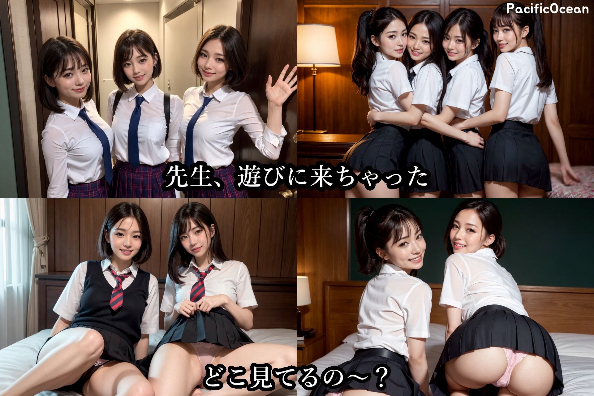 部屋に遊びに来た教え子の女子校生と乱交騒ぎ