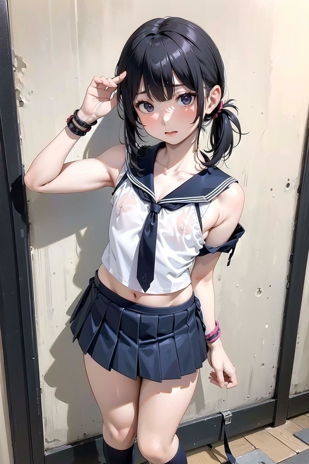 【野外露出】制服姿のエッチな撮影会を開催中？！