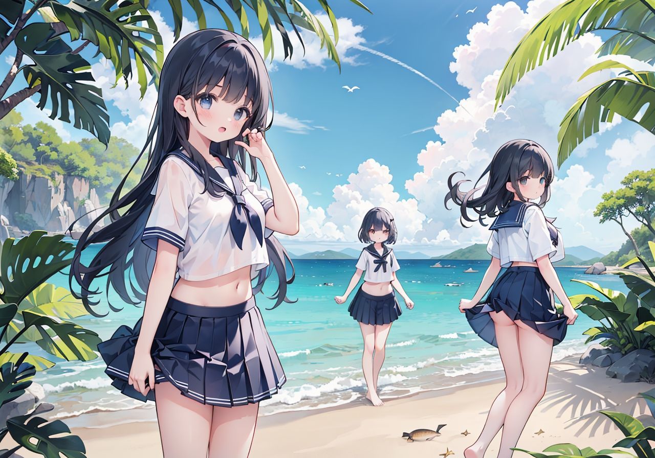 クラスの女の子と無人島漂流