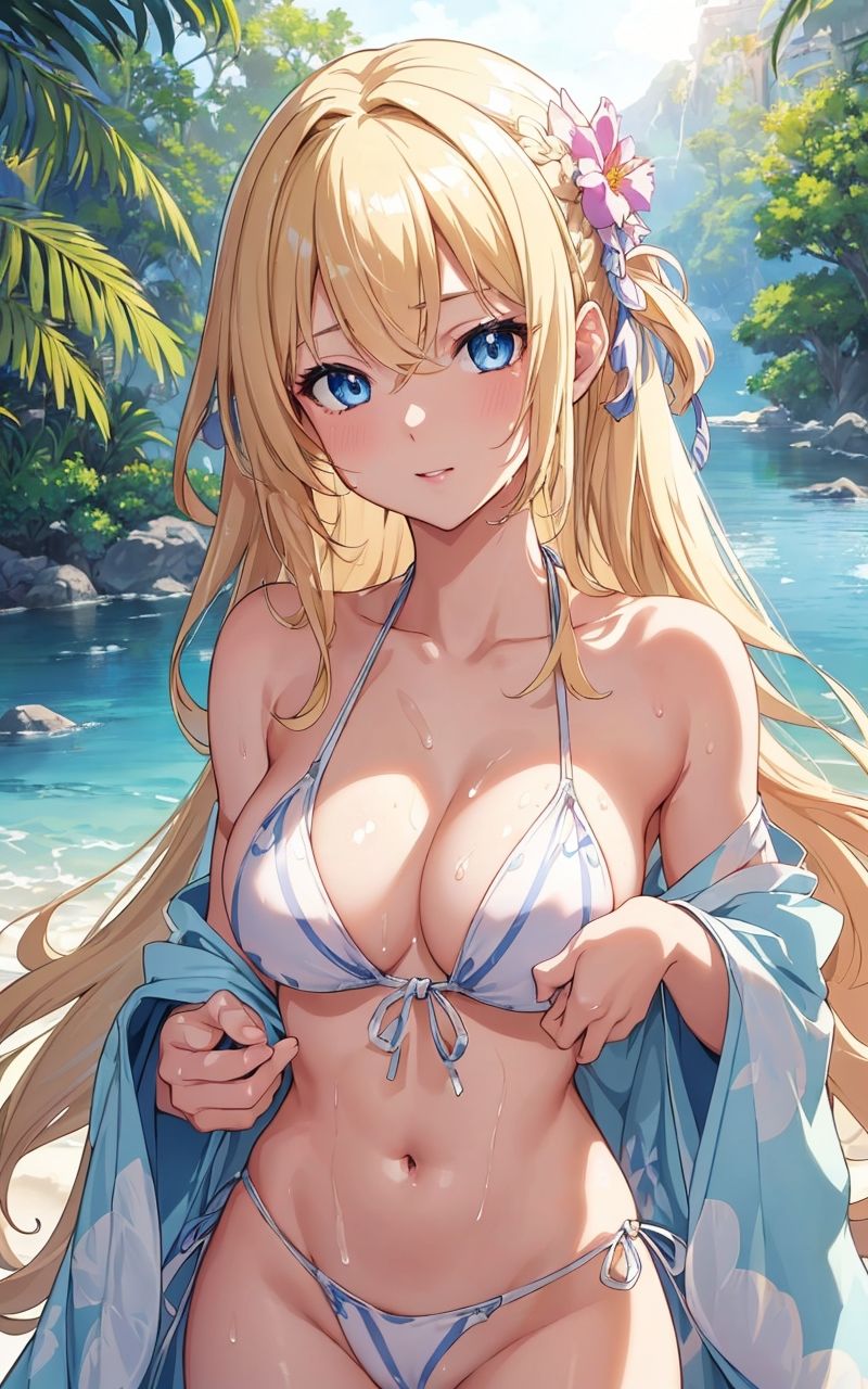 美少女 金髪ツインテ浴衣