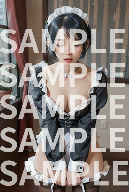 【実写風】見ないで！青髪メイドオナニー絶頂中