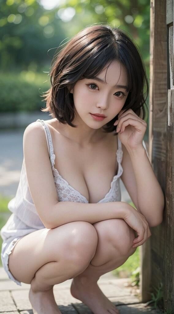 座り美人【AI生成】