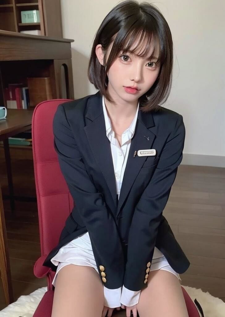 色白小柄女子が部屋に来た1
