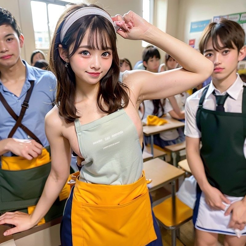 調理実習 裸エプロン編