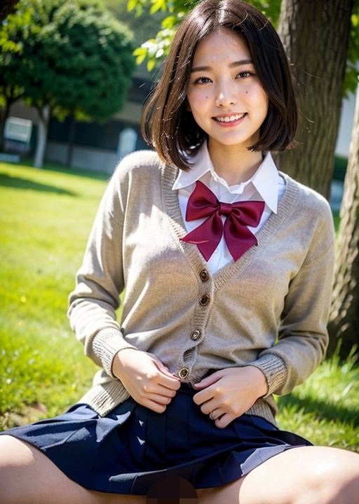 ノーパンおまんこ丸出し女子校生