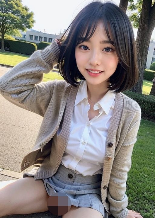 ノーパンおまんこ丸出し女子校生
