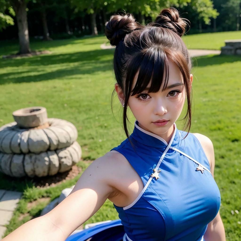 チャイナドレスの童顔スレンダー美女とビーチで露出H