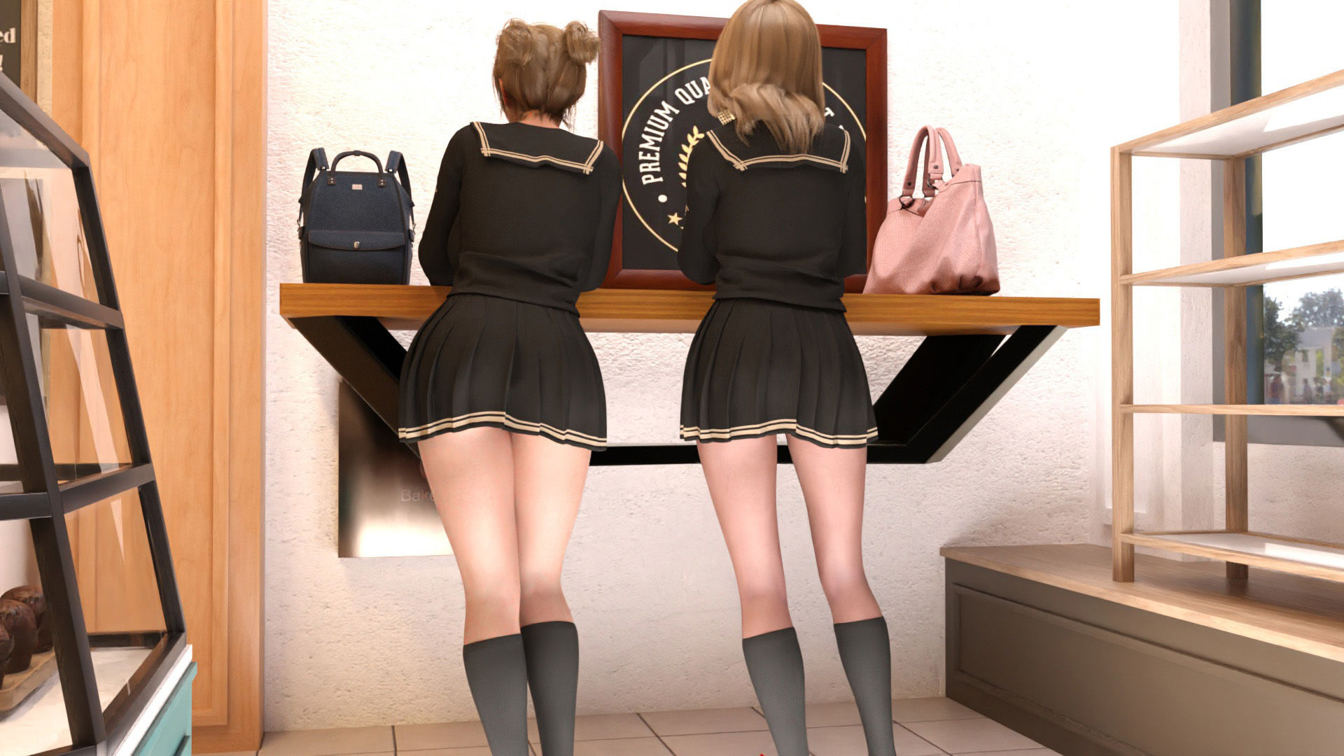 【▲200△100】学校帰りにコーヒーショップに寄って雑談する廻里と友梨。（021:友梨の生々しい痴●被害経験）