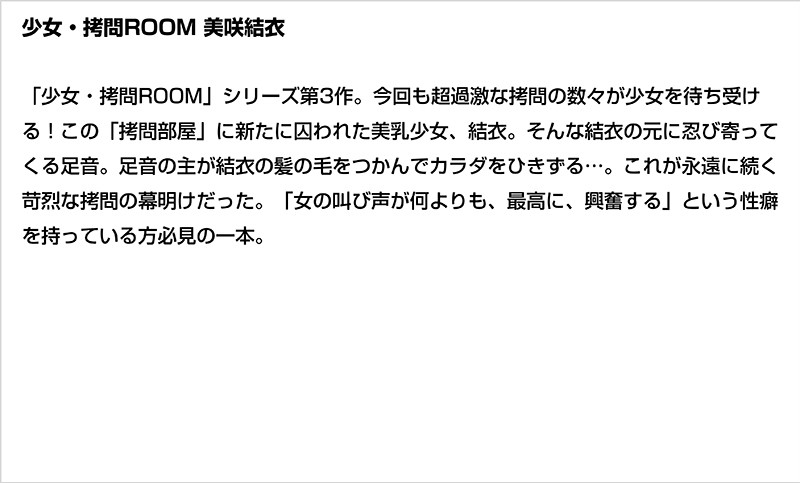 【お得セット】まとめて抜ける!少女拷問ルーム3本セット