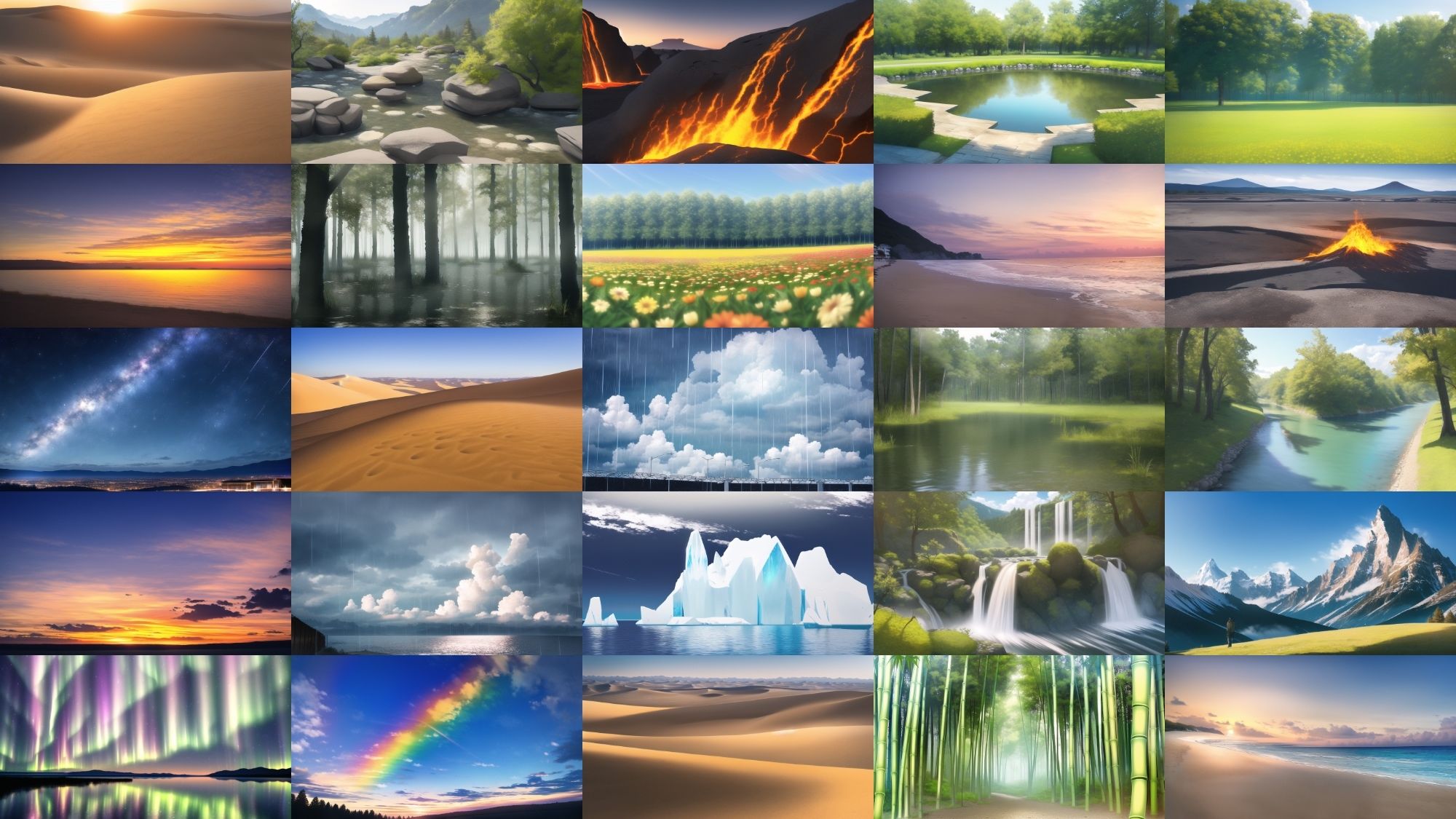 【アニメ調の自然系背景】著作権フリーの高解像度画像（100枚）