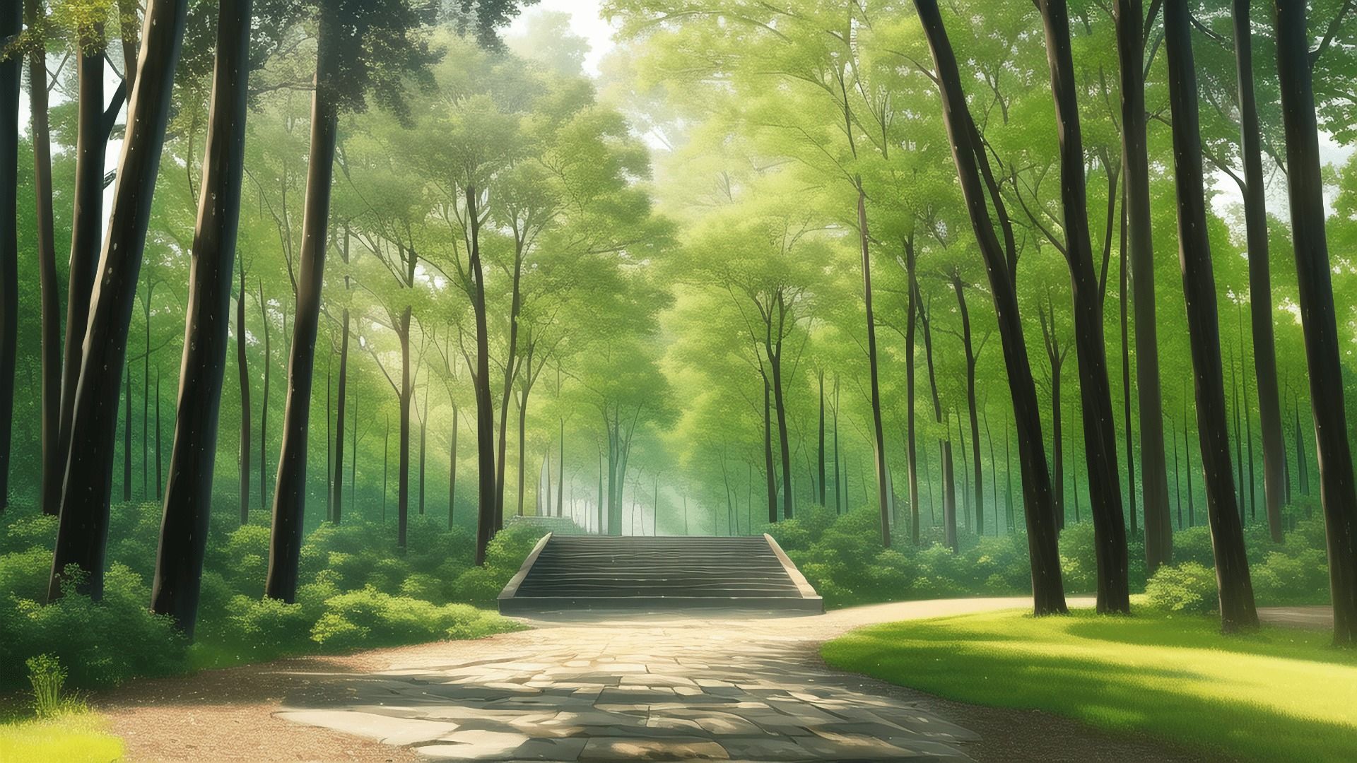 【アニメ調の自然系背景】著作権フリーの高解像度画像（100枚）