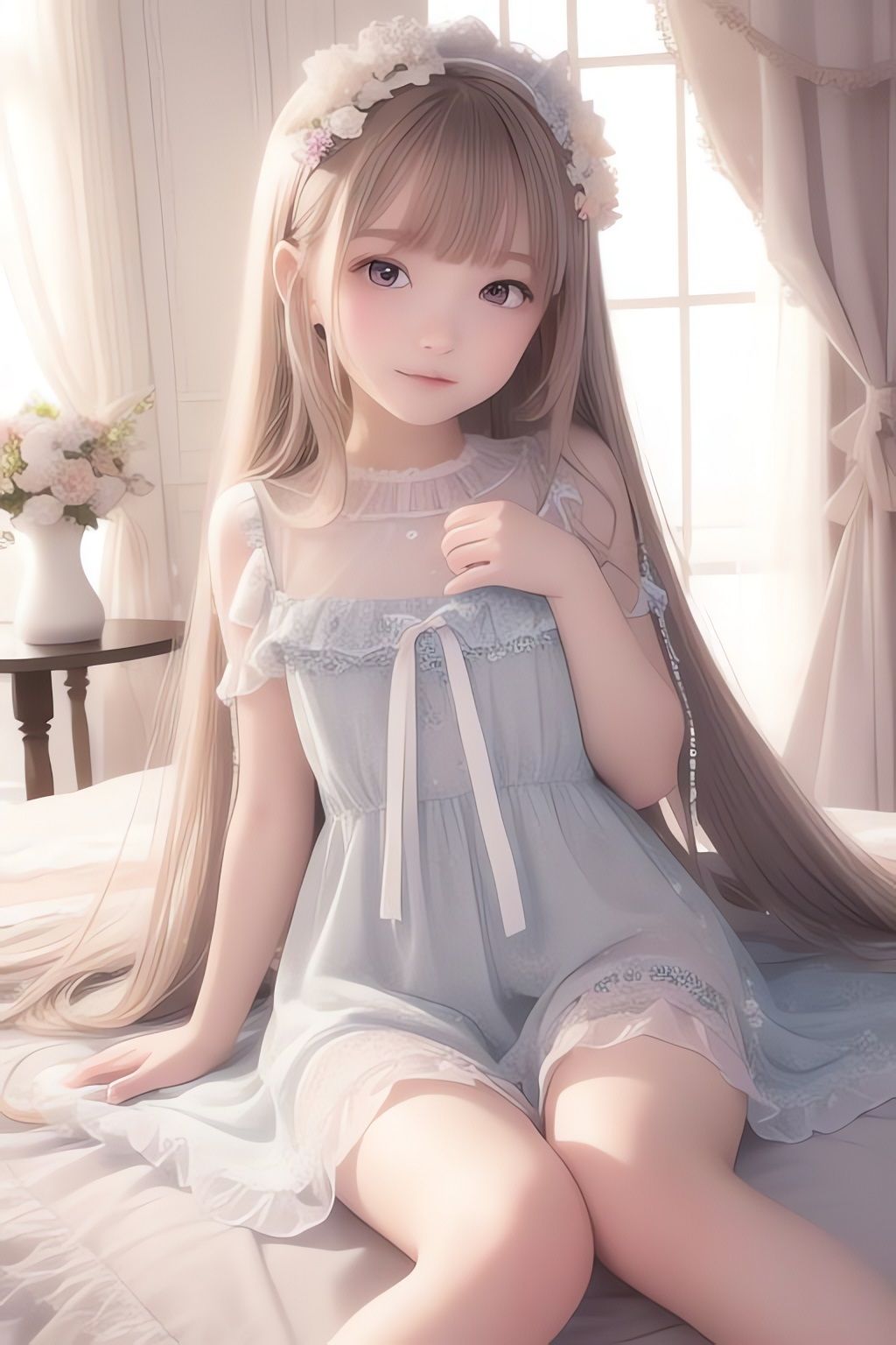 花とレースと美少女AIイラスト集※リアル