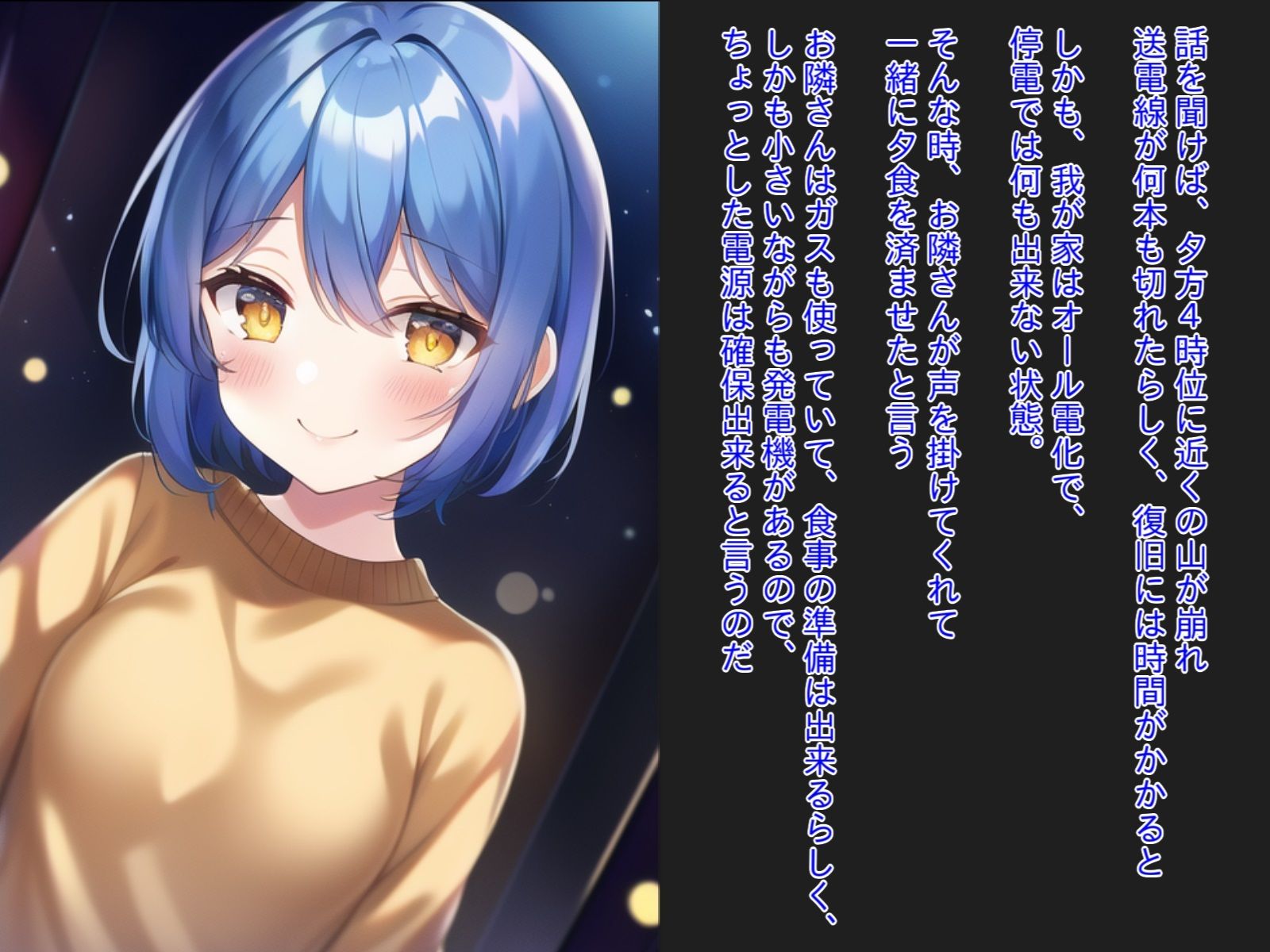 童顔天然妻は停電の暗闇の中、相手を夫だと思い込んだまま隣の旦那に孕まされる