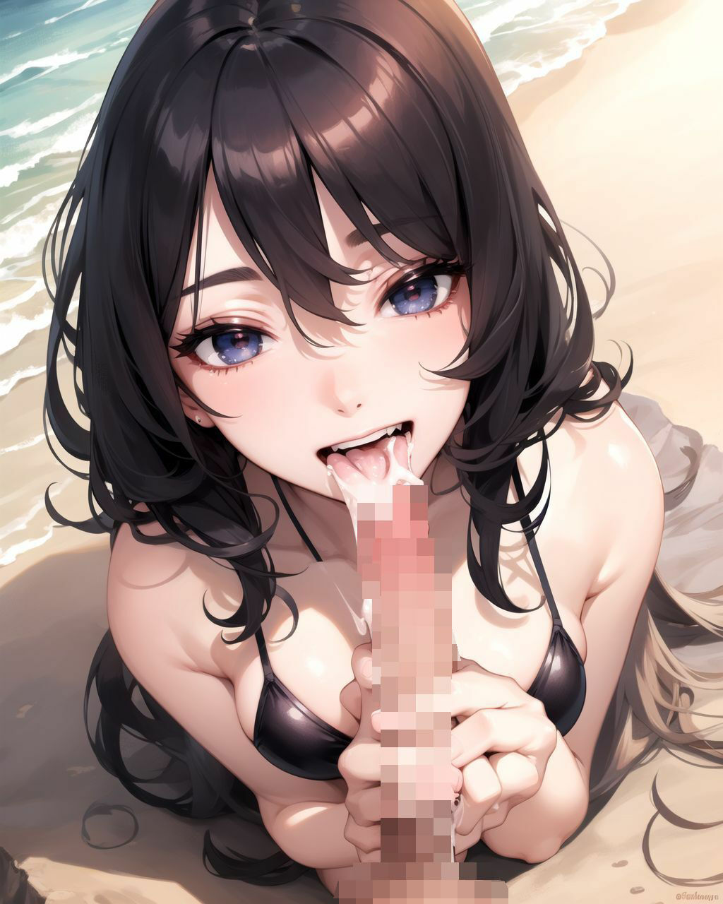 砂浜で遊んでるビキニの女の子がお股を広げて誘惑してきたから中出しさせてもらいました