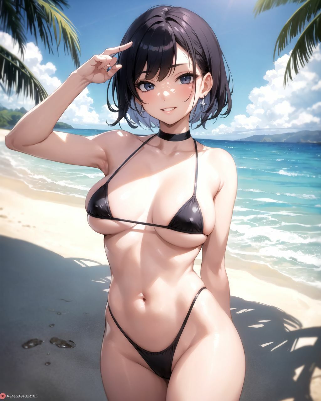 砂浜で遊んでるビキニの女の子がお股を広げて誘惑してきたから中出しさせてもらいました