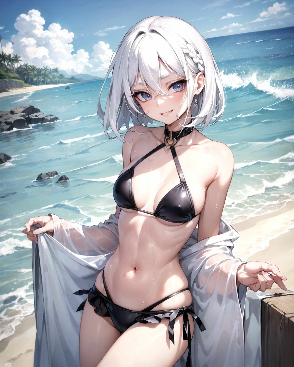 砂浜で遊んでるビキニの女の子がお股を広げて誘惑してきたから中出しさせてもらいました