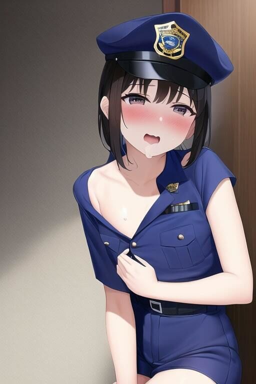 コスプレ大好きな貧乳JKが警察官に変身するも逆に身体検査されてしまう集