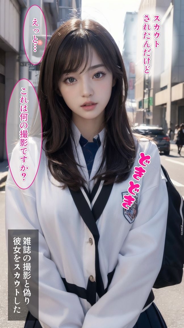 セリフ付着エロ・JKを騙して撮影会!