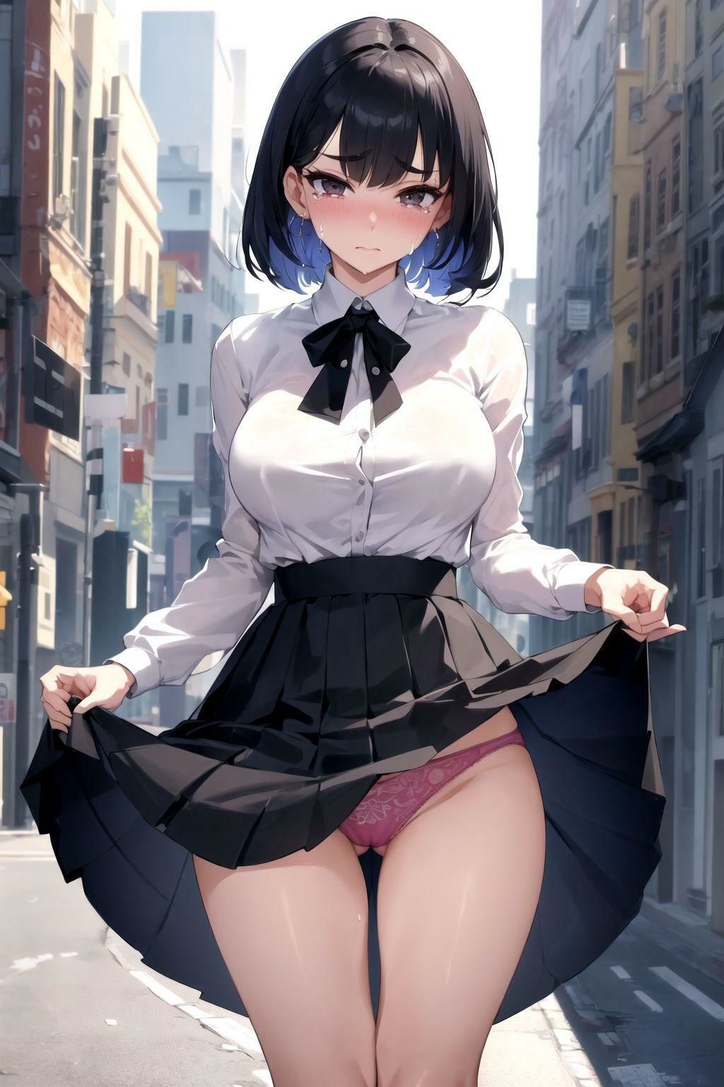 泣きながらパンツ見せてくる少女