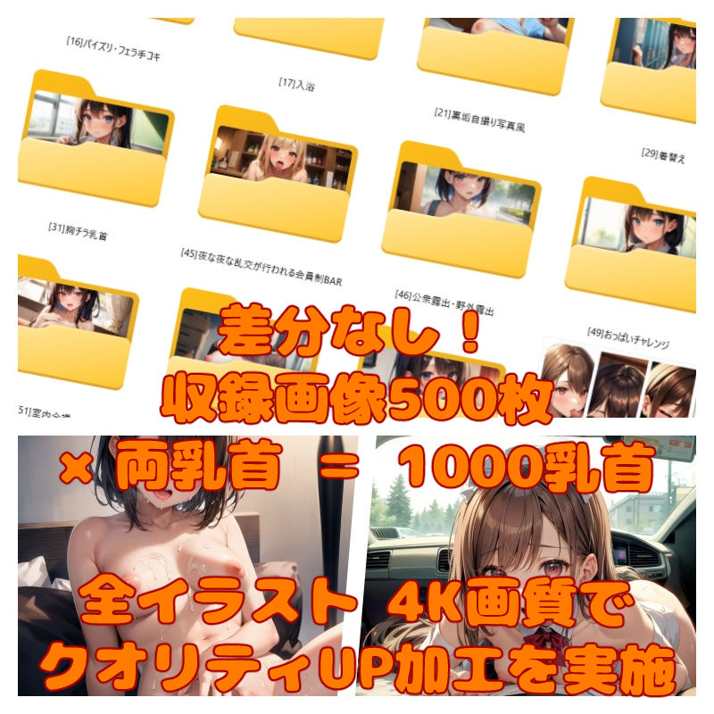 1000乳首コレクション(千チク)【AIイラストCG集】
