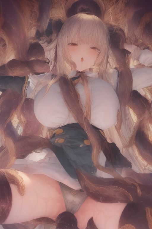 触手に襲われる巨乳少女たち2