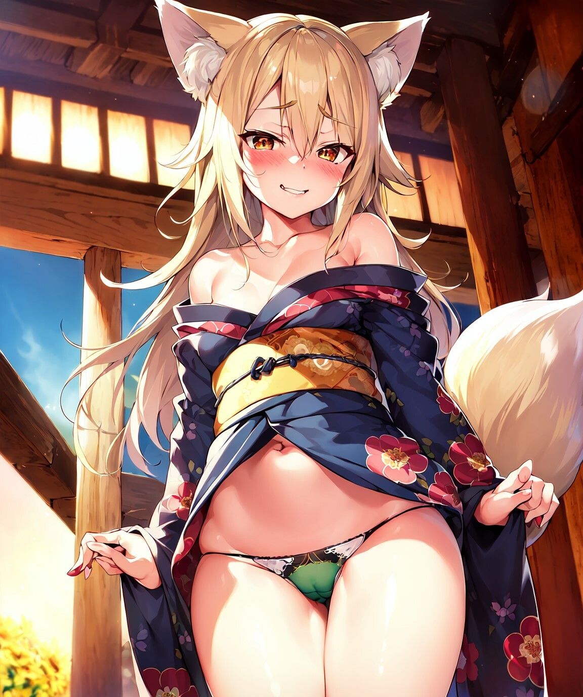 くいこみおまんこみせつけたいロリ狐ちゃん-ときどき生おまんこ ときどきろりまん交尾-