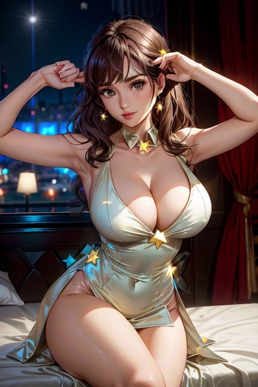 爆乳AIブイネックドレスイラスト集1
