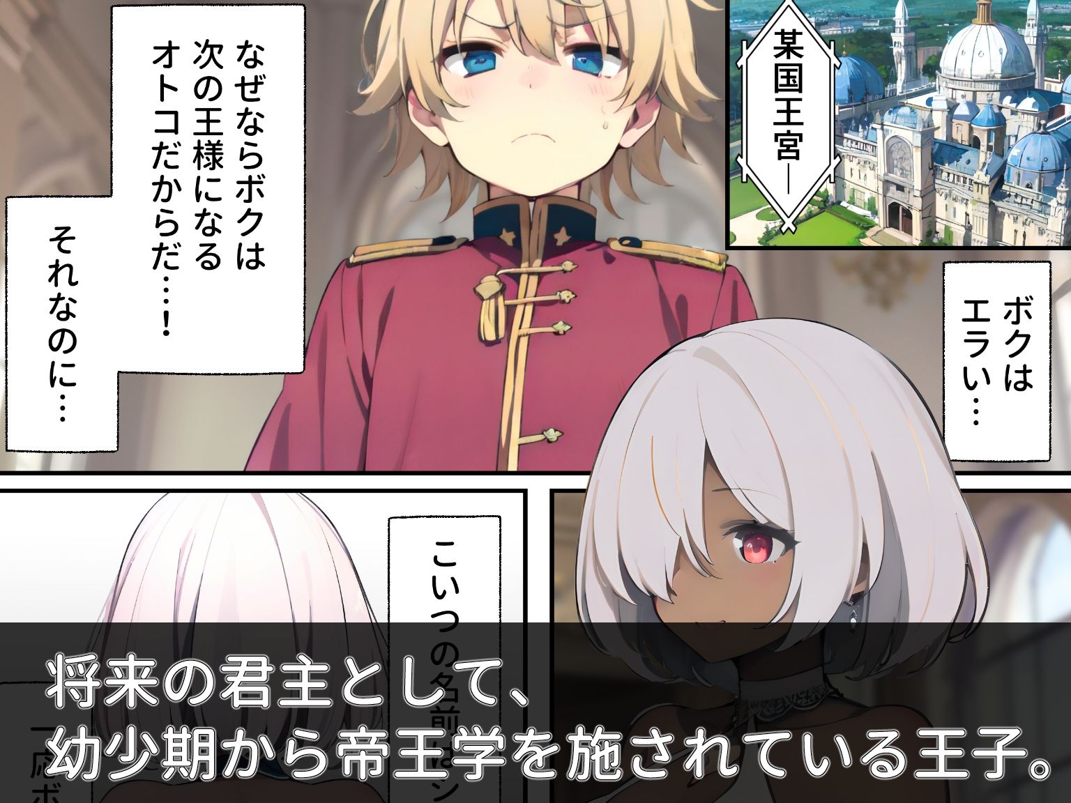 金髪少年と褐色少女のおねショタ本