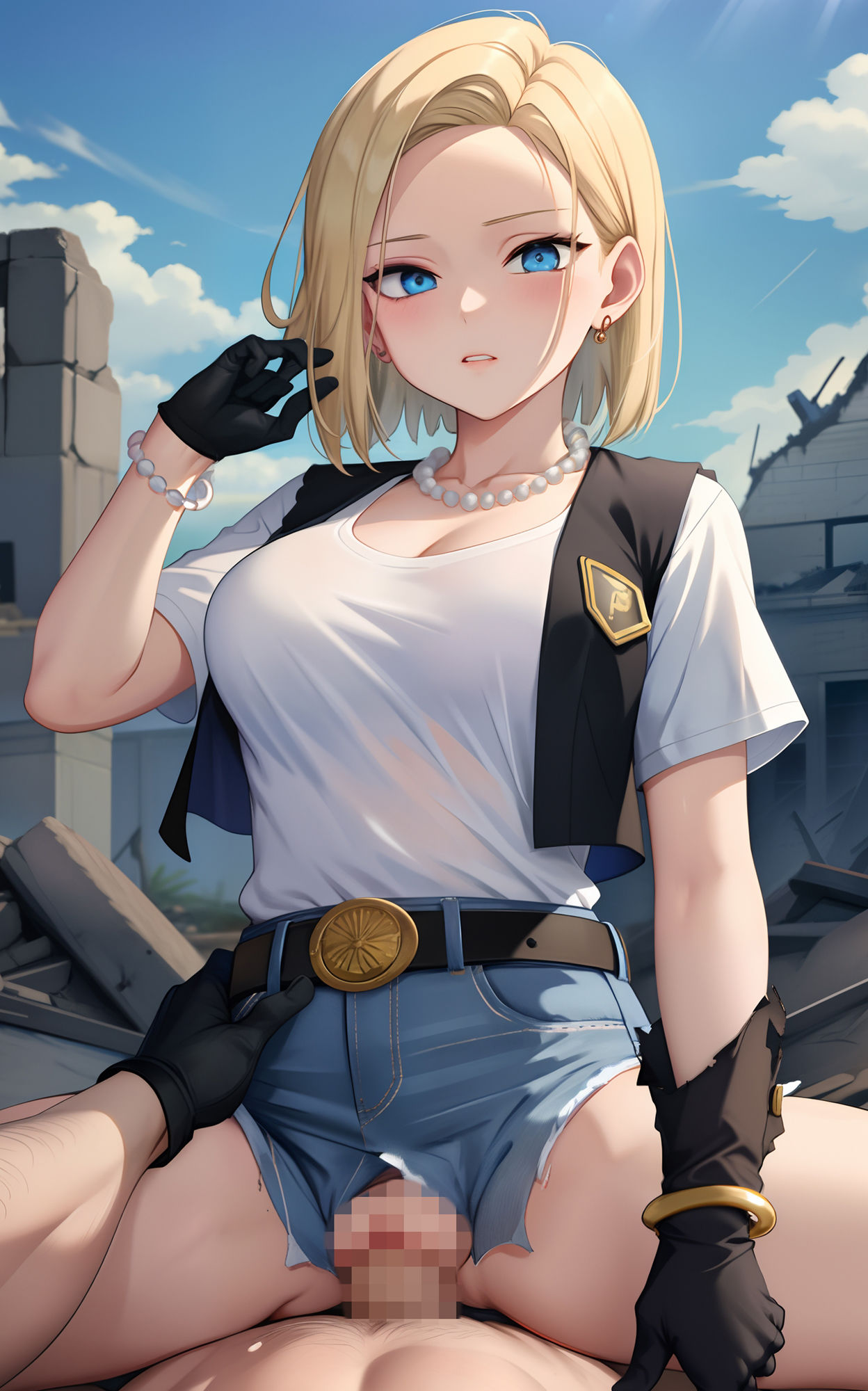 翻弄される高慢な女神18号