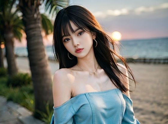 グラビア超絶AI美女! 砂浜のAIグラドル美女伝説