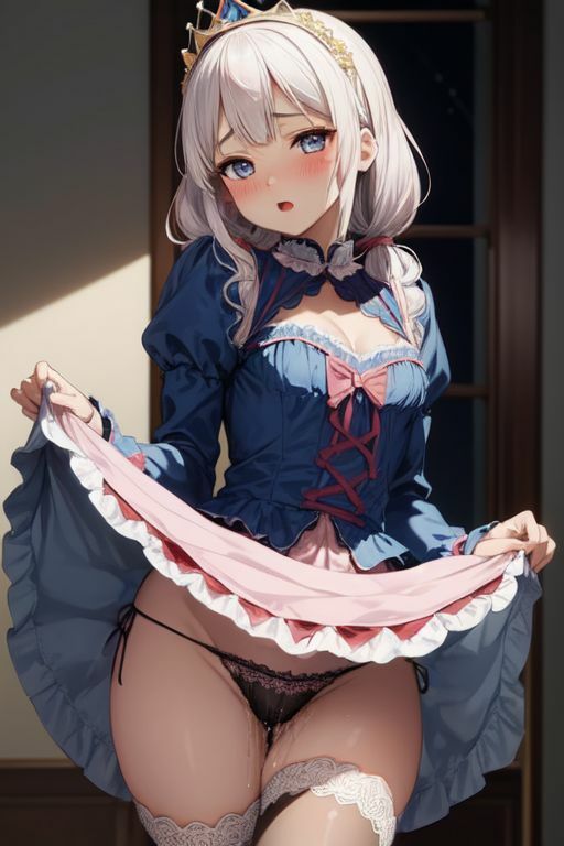 異世界召喚ガチャ_発情お姫様のドレスたくし上げ