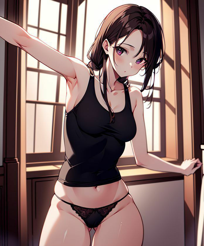 タンクトップ女子とストレッチ