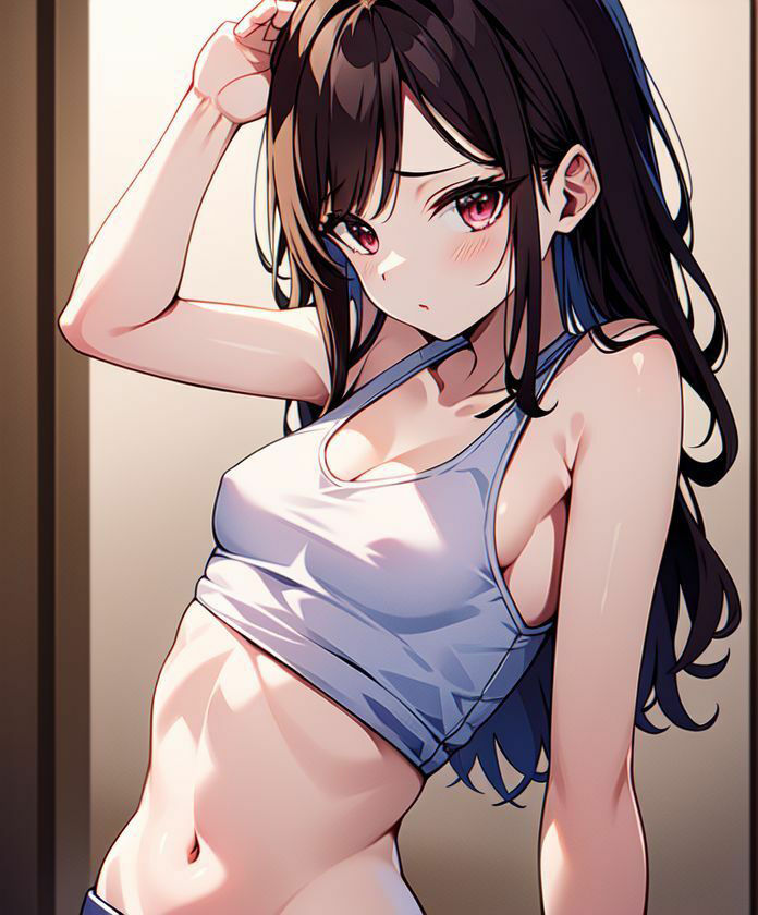 タンクトップ女子とストレッチ