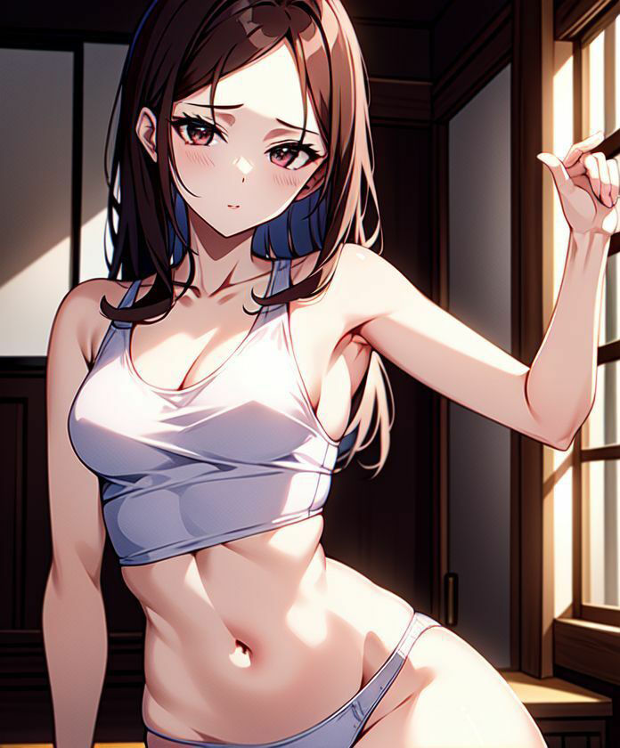 タンクトップ女子とストレッチ