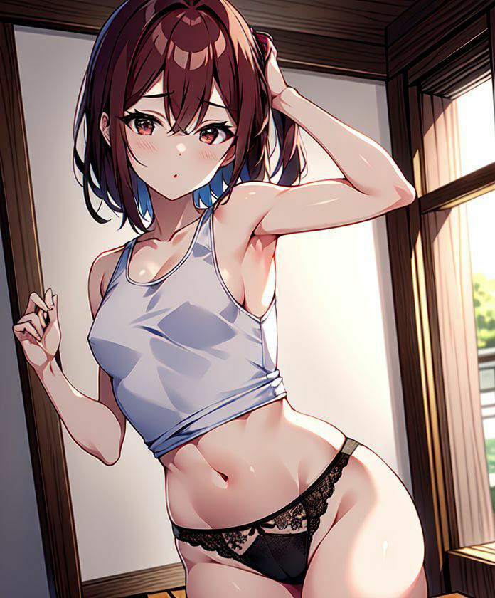 タンクトップ女子とストレッチ
