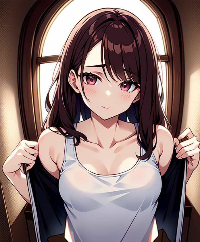 タンクトップ女子とストレッチ