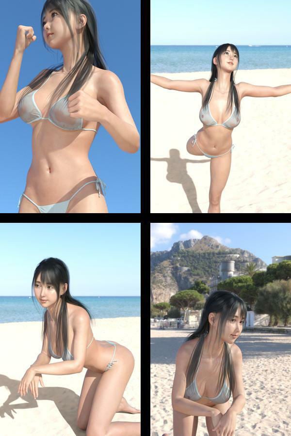 【＋All】『理想の彼女を3DCGで作ります』から生まれたバーチャルアイドル「櫛田沙綾（くしださあや）」のグラドル撮影風写真集:Gradol_16