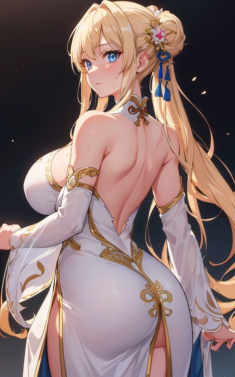美少女 金髪ツインテチャイナドレス