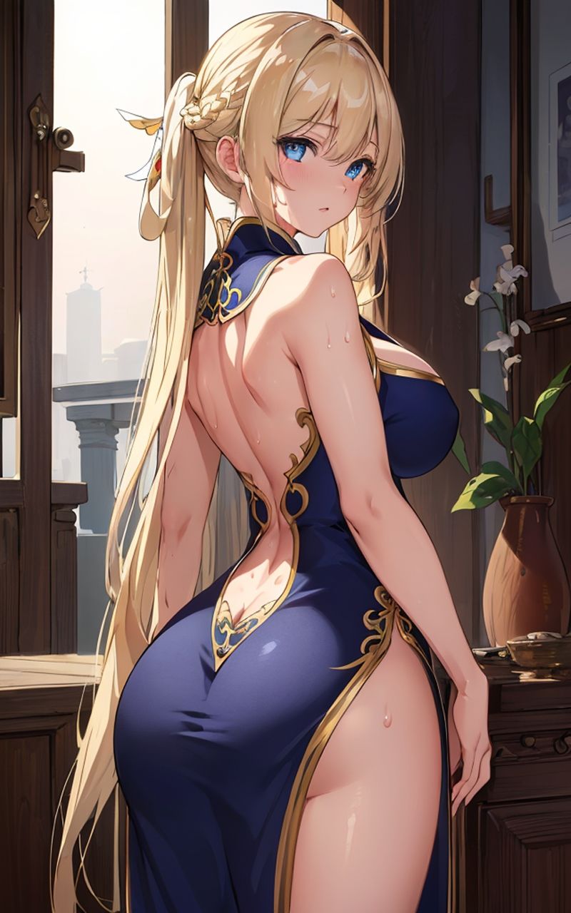 美少女 金髪ツインテチャイナドレス