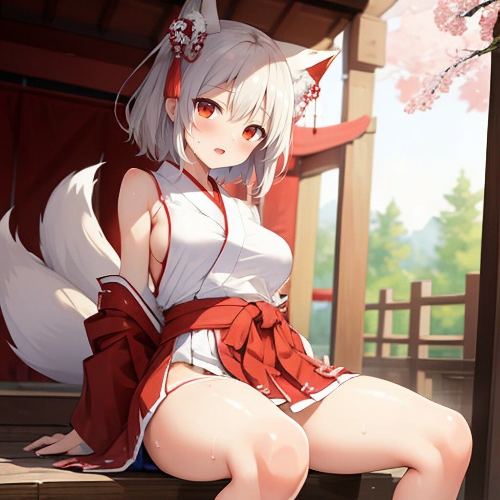 狐耳風巫女さん