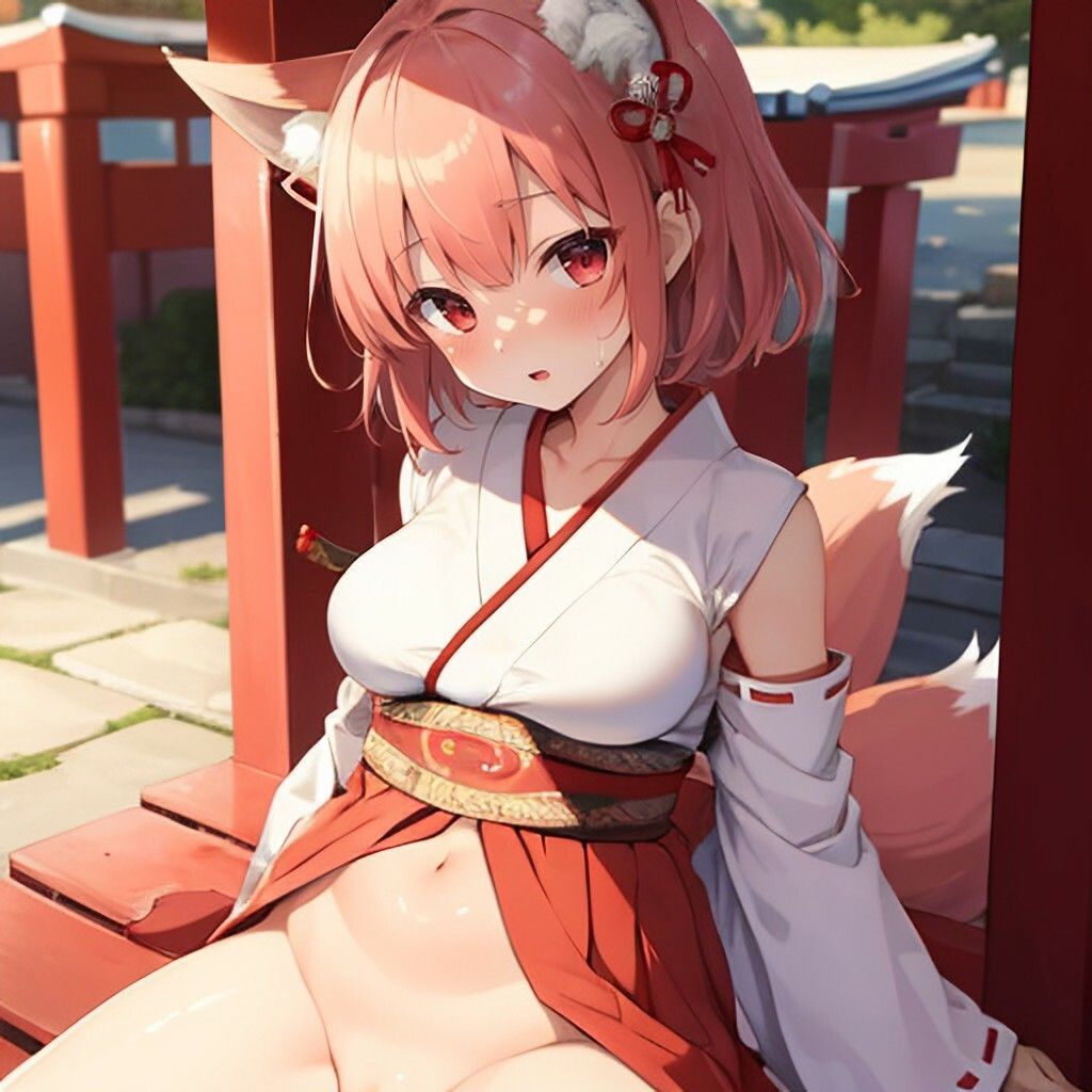 狐耳風巫女さん