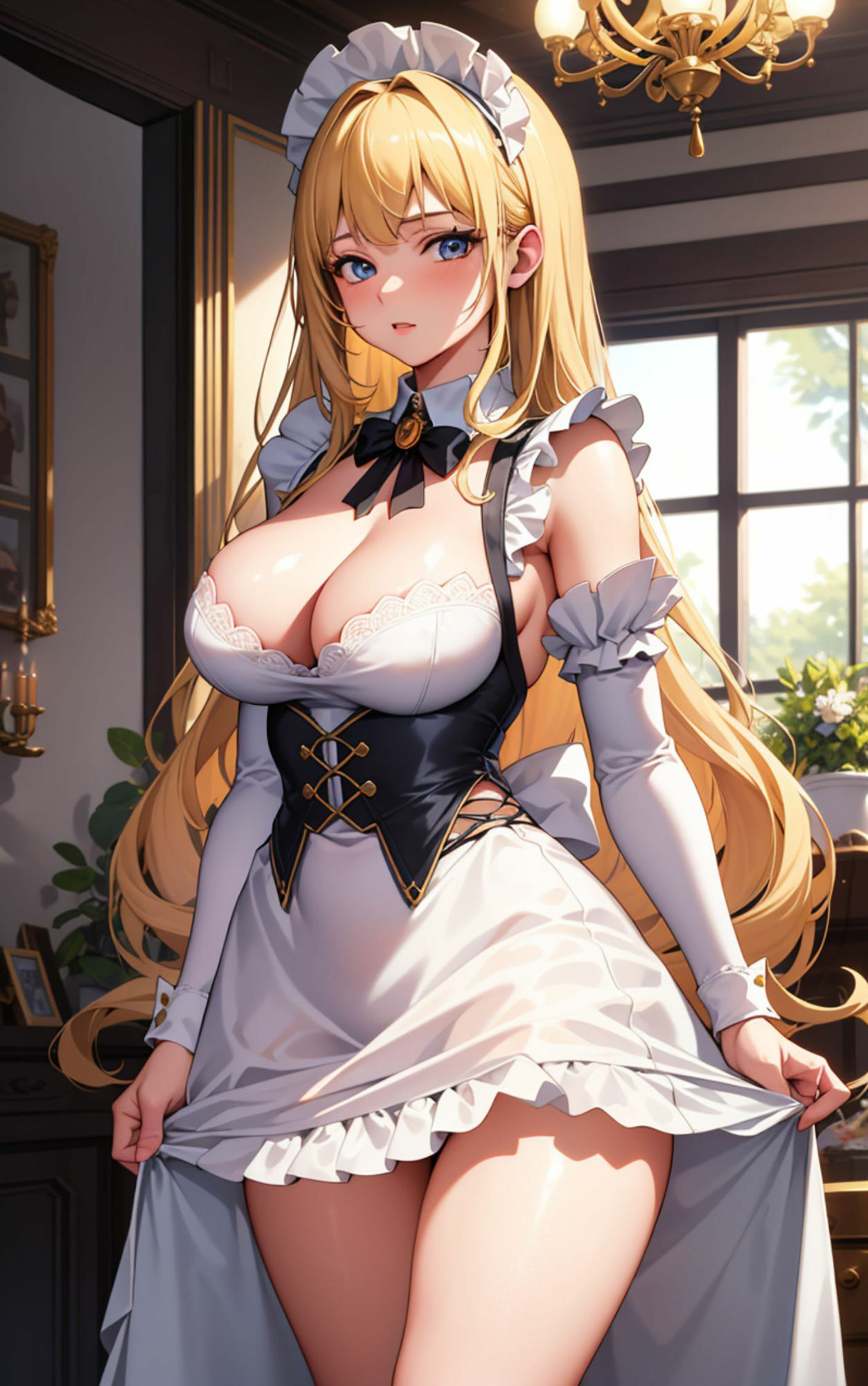 パンツ見せて!メイドにお願いしたら嫌な顔しながら見せてくれました
