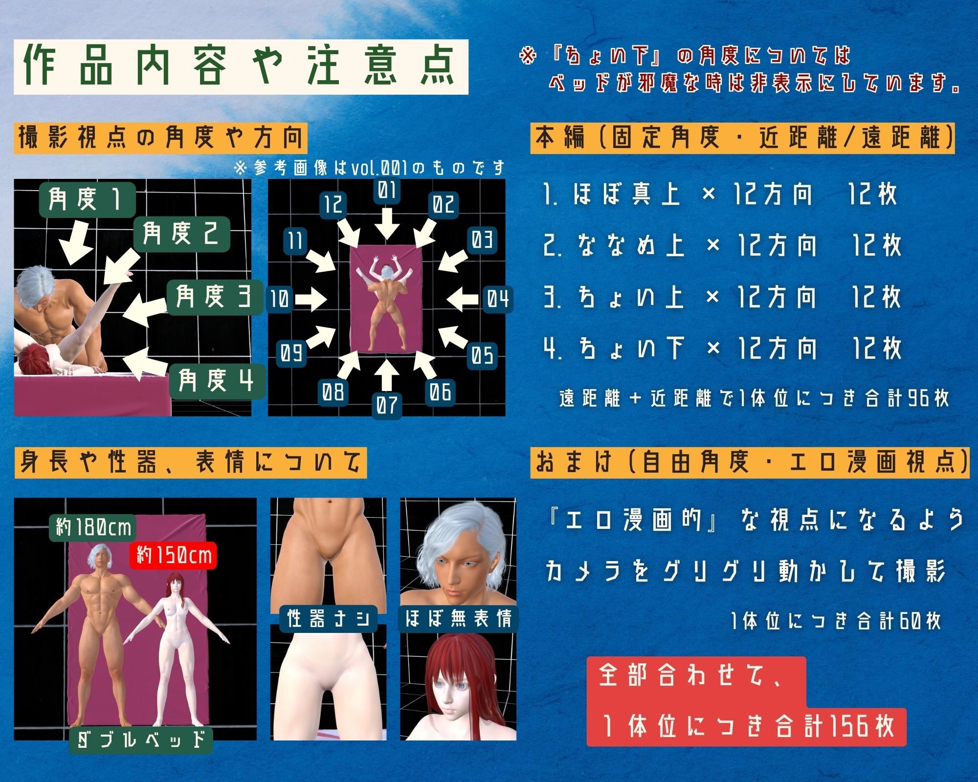 作画資料に使える！エロ漫画用3Dポーズ集 Vol.005 【 側位編 】 作成イメージ : 〜異世界転移した社畜OLと隠れ鬼畜なイケメン筋肉王子〜