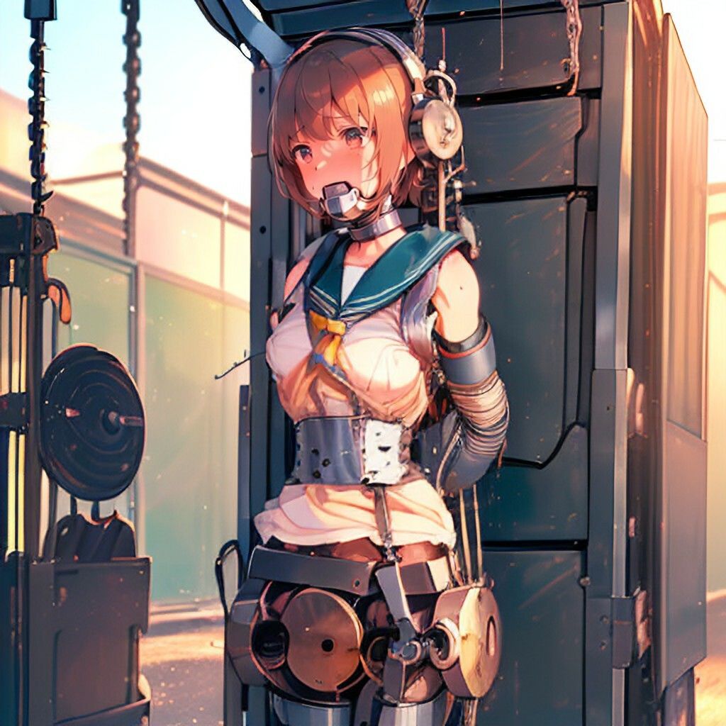 機械拘束な美少女さん